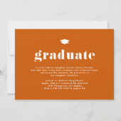 Orange 2025 Fett Typografie Foto Abschluss Einladung (Rückseite)