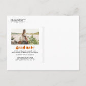 Orange 2025 Fett Typografie Foto Abschluss Einladungspostkarte (Rückseite)