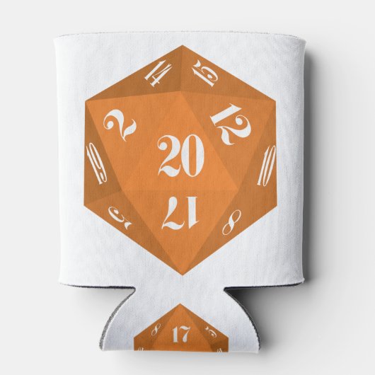 Orange-20-seitiger Würfel Dosenkühler (Rückseite)