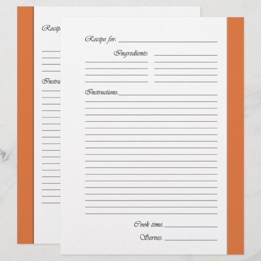 Orange 2-seitige Rezeptorseiten (Vorne/Hinten)