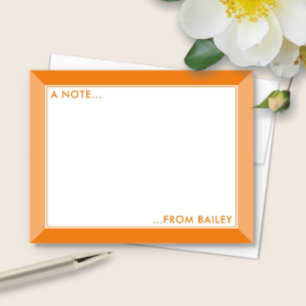 Orange 2-Tone Niedlich Girly Mitteilungskarte