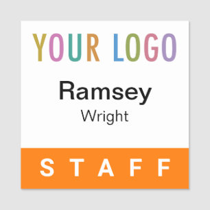 Orange 2 x 2 Staff Abzeichen Event Logo Button ode