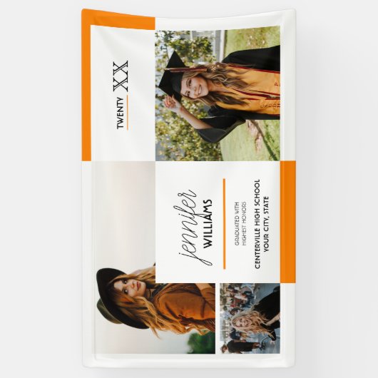 Orange 3 Foto Abschluss Banner (Vertikal)