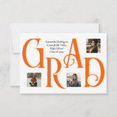 Orange-3-Foto-Klassik- und Fettschrift Ankündigung (Vorderseite)