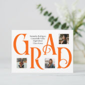 Orange-3-Foto-Klassik- und Fettschrift Ankündigung (Stehend Vorderseite)