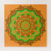 Orange 3D Art Mandala Jigsaw Puzzle (Horizontal)