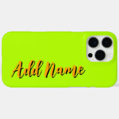 Orange 3D Black Modern Name | Funny Neon Limon Case-Mate iPhone Hülle (Rückseite (Horizontal))