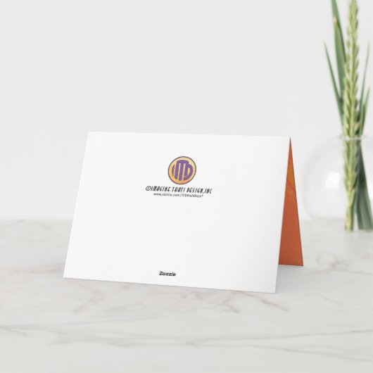 Orange 40 Decade Geburtstag Karte (Rückseite)