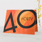 Orange 40 Decade Geburtstag Karte (Gelbe Blume)