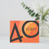 Orange 40 Decade Geburtstag Postkarte (Stehend Vorderseite)