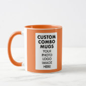 Orange 4:6 Bilderrahmen 2 x Foto Custom Combo Tasse (Links)