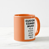 Orange 4:6 Bilderrahmen 2 x Foto Custom Combo Tasse (VorderseiteRechts)