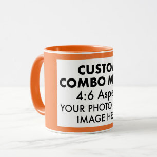 Orange 4:6 Bilderrahmen Benutzerdefinierte Zusamme Tasse