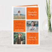 Orange 4-Foto Fun Boxes Abschluss Einladung (Vorderseite)