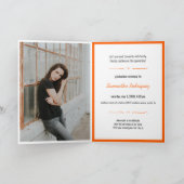 Orange 4-Foto Fun Boxes Abschluss Einladung (Innenseite)