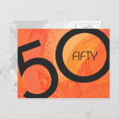 Orange 50 Decade Geburtstag Postkarte (Vorne/Hinten)