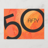 Orange 50 Decade Geburtstag Postkarte (Vorderseite)