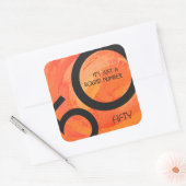 Orange 50 Decade Geburtstag Quadratischer Aufkleber (Umschlag)