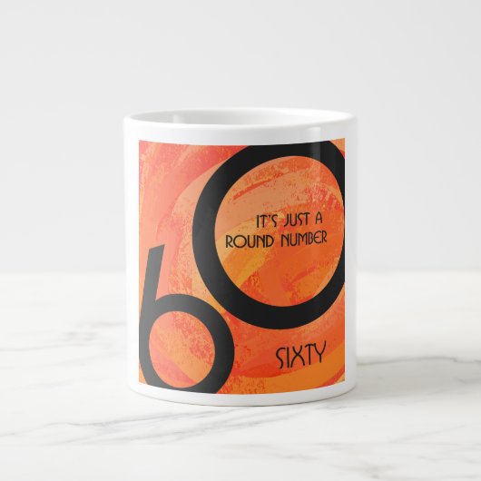 Orange 60 Decade Geburtstag Jumbo-Tasse (Vorderseite)