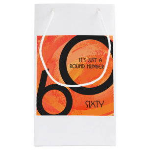 Orange 60 Decade Geburtstag Kleine Geschenktüte