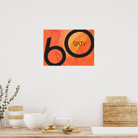 Orange 60 Decade Geburtstag Poster (Küche)