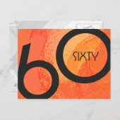 Orange 60 Decade Geburtstag Postkarte (Vorne/Hinten)