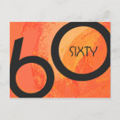 Orange 60 Decade Geburtstag Postkarte (Vorderseite)