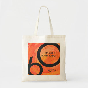 Orange 60 Decade Geburtstag Tragetasche
