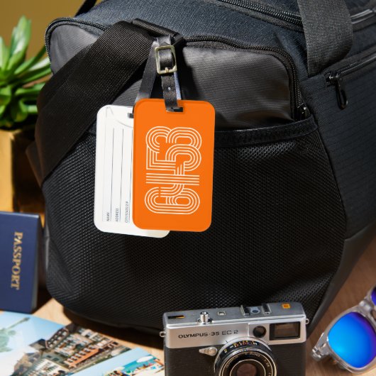 Orange 6453 Gepäckanhänger (Vorderseite & Rückseite)