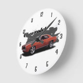Orange 69 Camaro Runde Wanduhr (Winkel)