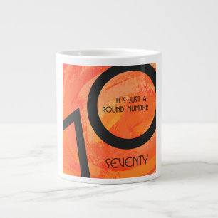 Orange 70 Decade Geburtstag Jumbo-Tasse