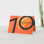 Orange 70 Decade Geburtstag Karte (Vorderseite)