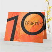 Orange 70 Decade Geburtstag Karte (Gelbe Blume)