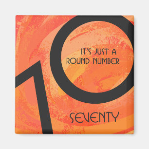Orange 70 Decade Geburtstag Magnet