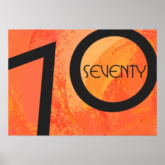 Orange 70 Decade Geburtstag Poster (Vorne)