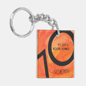 Orange 70 Decade Geburtstag Schlüsselanhänger (Vorderseite links)