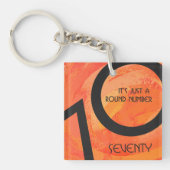 Orange 70 Decade Geburtstag Schlüsselanhänger (Vorderseite)