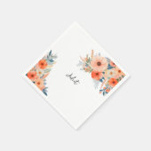 Orange 70er 80er 90s Rosa farbiges Brautparty Serviette (Ecke)