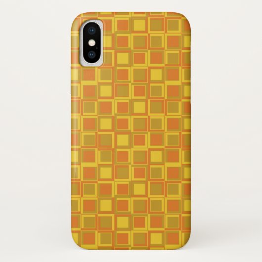Orange 70er Jahre Styling Quadrate Case-Mate iPhone Hülle (Rückseite)