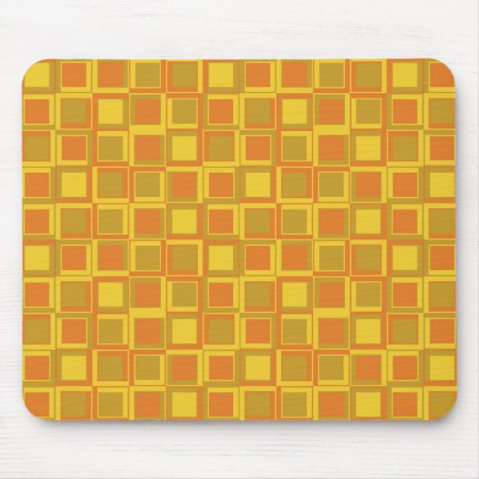 Orange 70er Jahre Styling Quadrate Mousepad (Vorne)