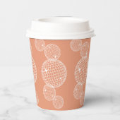 Orange 70er Retro Disco Balls Brautparty Pappbecher (Rückseite)