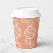 Orange 70er Retro Disco Balls Brautparty Pappbecher (Vorderseite)