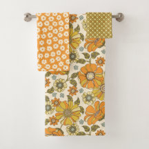 Orange 70's Retro Floral
