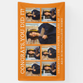 Orange 7 Foto Glückwunschs Graduate Abschluss 2025 Banner (Vertikal)