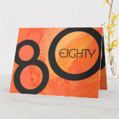 Orange 80 Decade Geburtstag Karte (Gelbe Blume)