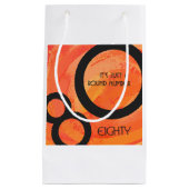 Orange 80 Decade Geburtstag Kleine Geschenktüte (Vorderseite)