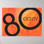 Orange 80 Decade Geburtstag Poster (Vorne)