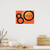 Orange 80 Decade Geburtstag Poster (Küche)