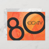 Orange 80 Decade Geburtstag Postkarte (Vorne/Hinten)