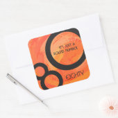 Orange 80 Decade Geburtstag Quadratischer Aufkleber (Umschlag)